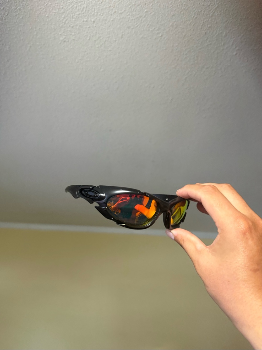 Sport Performance Sunglasses with Red-Orange Mirror Lenses oaks o sunglasses